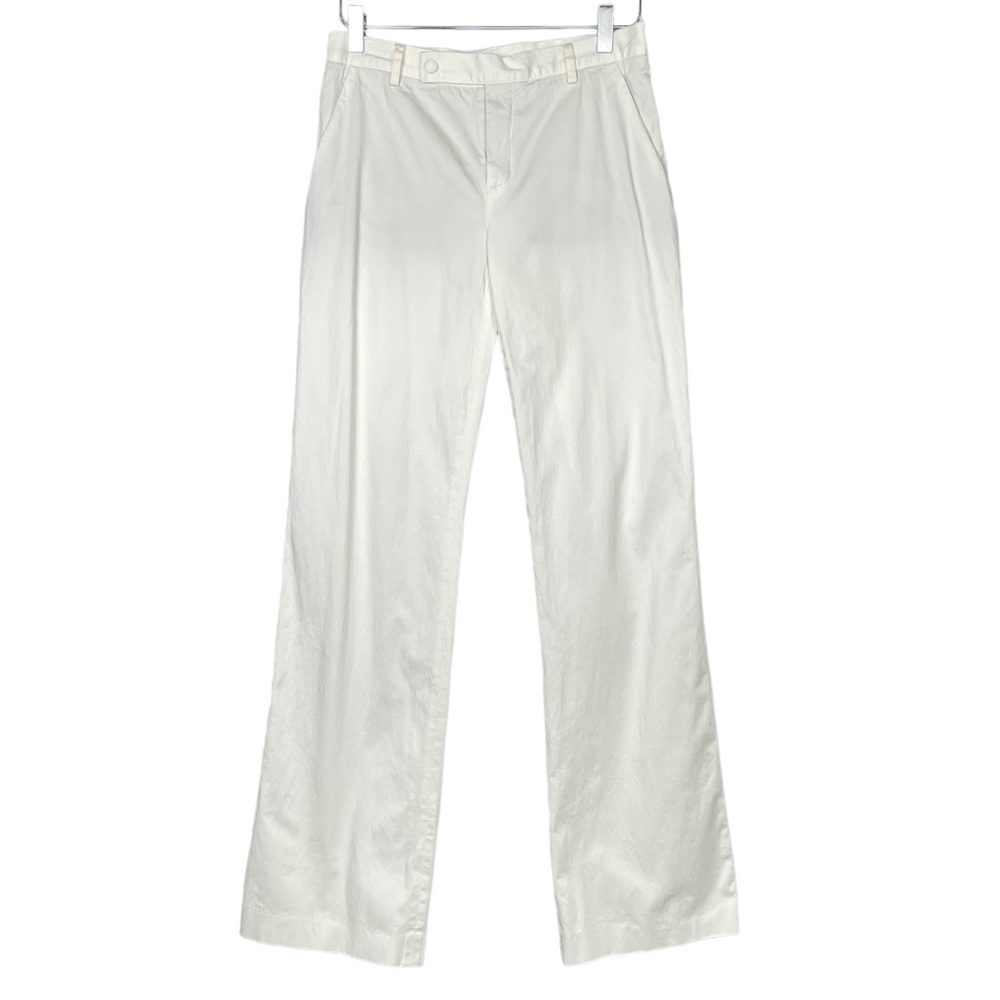 Pier Antonio Gaspari Sz 4 Lined White Cotton/Spandex Pants Made In Italy EUC
